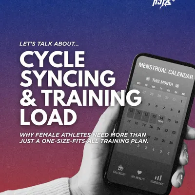 Let's talk about cycle syncing and training load. This graphic introduces the critical conversation around why female athletes need more than a generic training plan. It's the start of a series debunking common myths.