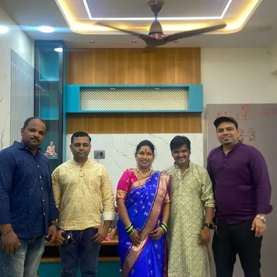 Celebrating the Vastu Shanti and Griha Pravesh with the Pingulkar family. We are thrilled to have handed over their beautiful 1BHK home at Vedang Lake City, Kalyan.