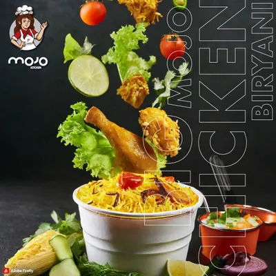 My Big Mojo Chicken Biryani, a 2.5 kg portion perfect for family meals and parties. It features a whole chicken leg piece and serves a full group.