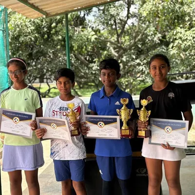 A huge win for Linesha Shetty, who won the Singles Title at the CS7 U-12 in Bengaluru. We are proud to nurture young champions and guide them on their competitive journey.