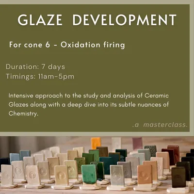 For those who want to dive deep into the science of pottery, we offer a 7-day Glaze Development masterclass. You'll learn all about glaze chemistry and how to create your own unique colors.