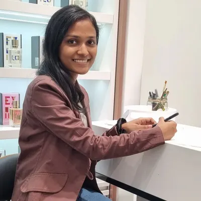 A photo from my live calligraphy station at Maison Des Parfums in Bengaluru. I come prepared with all my tools to create beautiful, handwritten notes for guests during brand activations.
