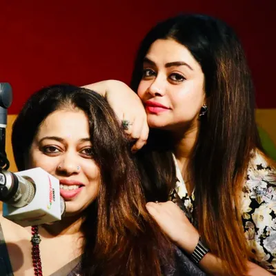 A beautiful moment with my daughter in the Radio Mirchi studio after recording the Pujo song. This frame represents the power and strength of Devi for me. Dugga Dugga!