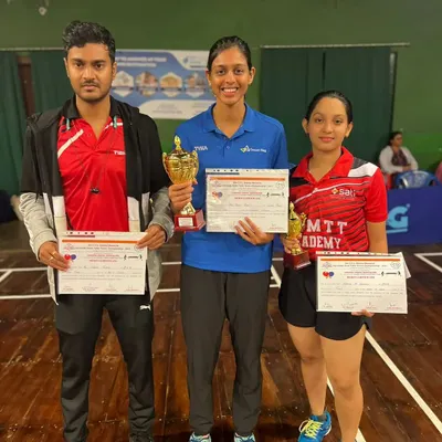 We celebrate our state champions. Maria Rony was crowned Women's State Champion for the second consecutive year, while Deshna M Vanshika secured double titles in the U-17 and U-19 categories.