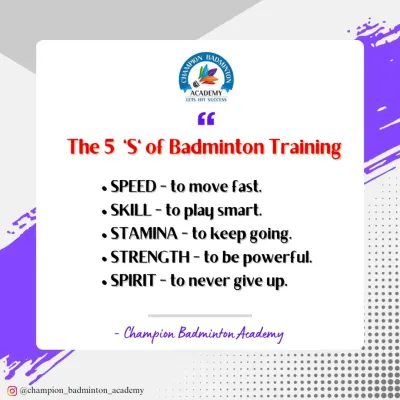 Our coaching is guided by the 5 'S's of Badminton: Speed, Skill, Stamina, Strength, and Spirit. This philosophy is at the core of every training session, helping us build powerful, smart, and resilient athletes who never give up.