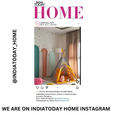 I'm thrilled to share that my "Sakura House" project, featuring this playful kids' room, was featured on the India Today Home Instagram page. It's always an honor to see my work recognized.