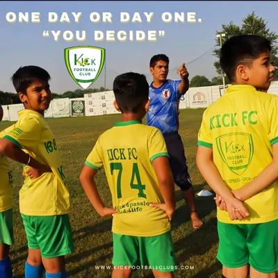 "One day or day one. You decide." A coach instructs his players, reminding them that every training session is a new beginning.
