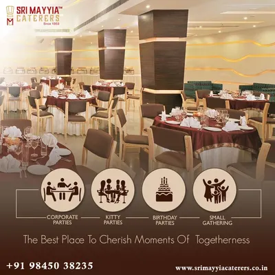 From corporate parties to small gatherings, we cater to all events. This graphic shows the range of occasions we are equipped to handle.