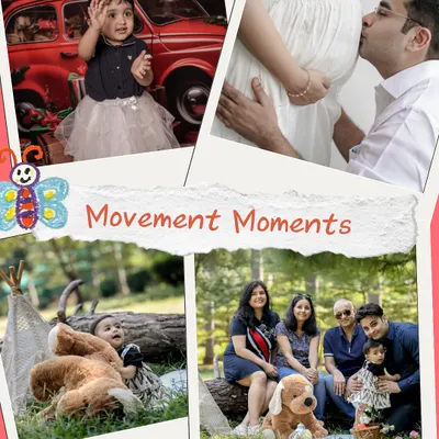 This collage showcases the variety of moments we capture, from maternity and family portraits to outdoor kids' photoshoots. We believe the best poses are the candid, natural ones that show your true personality.