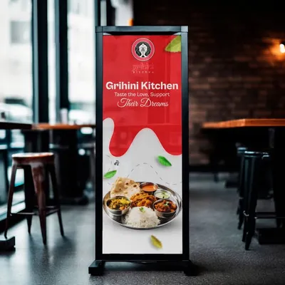 A standee featuring our motto: "Taste the Love, Support Their Dreams." It represents my mission to provide delicious food made with care.