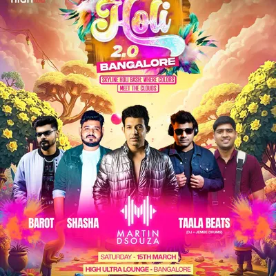 This poster for 'Holi 2.0' in Bangalore showcases a sky-high party on the 31st floor of the World Trade Center. I create unique concepts like this that are highly attractive to both partygoers and potential brand sponsors.