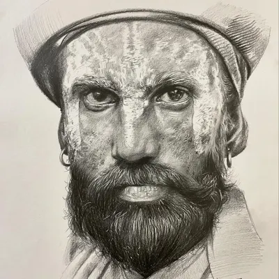 This is a demonstration piece from my online pencil portrait class. I focused on creating an intense expression and realistic texture using various grades of graphite pencils to achieve deep shadows and bright highlights.
