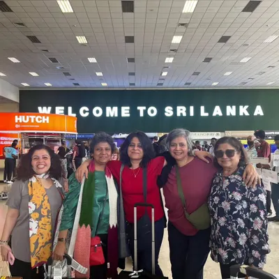 The journey begins. Here is our happy group arriving at the airport, ready for our Sri Lanka yoga adventure. The excitement and smiles we share from the very start set the tone for a wonderful time together.