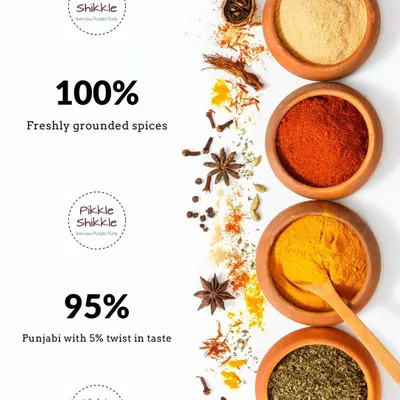 This is my quality promise. We use 100% freshly ground spices for maximum flavour and stick to 95% traditional Punjabi recipes, ensuring an authentic taste with a slight personal touch.