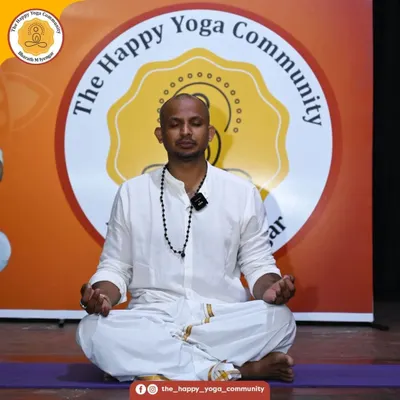 A moment of meditation during our 108 Surya Namaskara event. Yoga is the practice of calming the mind and connecting with the self.