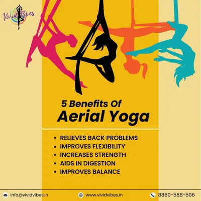 Here are 5 key benefits of aerial yoga. From relieving back problems to improving balance and strength, the hammock provides unique advantages that you can't get from mat yoga alone.