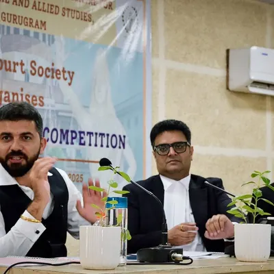 Serving as a judge at an Intra Moot Court Competition in Gurugram. It is inspiring to see the sharp legal minds of the next generation in action.
