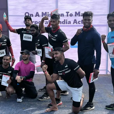 Sweat together, slay together. Our team winning a squats challenge at the Devil's Circuit. We were the last team standing, a testament to our endurance and teamwork.