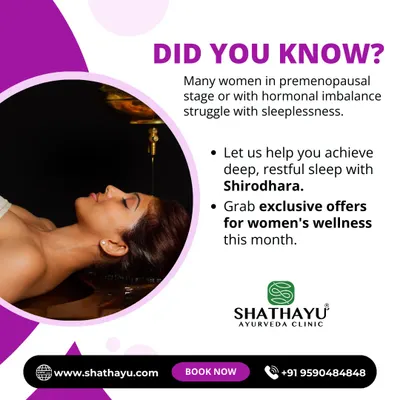 Many women with hormonal imbalance or in their premenopausal stage struggle with sleeplessness. I use Shirodhara therapy to help them achieve deep, restful sleep as part of a holistic wellness plan.