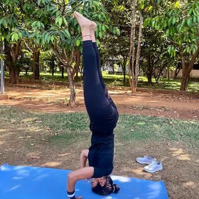 How dare we let fear run our lives? Today I conquered my fear of falling by practicing my tripod headstand without wall support. It's a huge milestone in overcoming mental barriers.