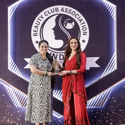I was so grateful to receive this award from the Beauty Club Association in Surat, presented by actress Esha Deol.