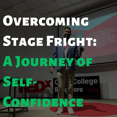 A shot from my TEDx talk, where I discussed overcoming fear. This image captures the theme of turning stage fright into self-confidence, a journey I guide my clients through.