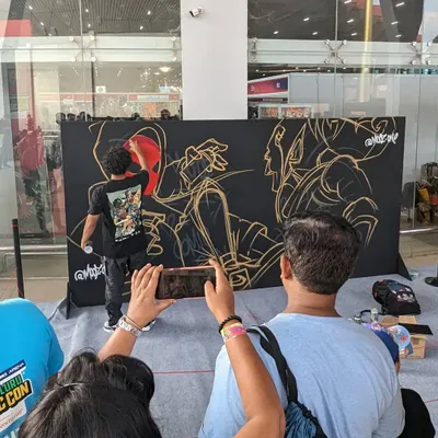 Painting live on the main stage at Bangalore Comic-Con. There's nothing like the pressure and excitement of creating art in front of a live audience.