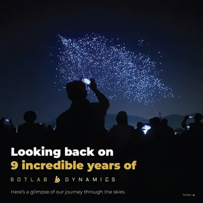 Looking back on 9 incredible years of BotLab Dynamics. This post kicks off our anniversary week with a glimpse into our journey, from the Ambani pre-wedding to setting Guinness World Records.