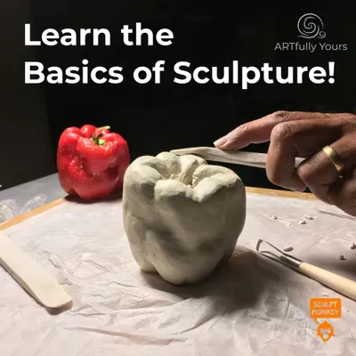 Learn the fundamentals of sculpture in a relaxed, beginner-friendly setting. Here, we're using simple tools to add detail to a bell pepper, a great exercise in observing and replicating natural forms.