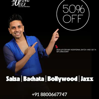 Dance more, pay less. Take advantage of our special offer and get 50% off on every additional dance batch you join. Why choose one style when you can try them all?
