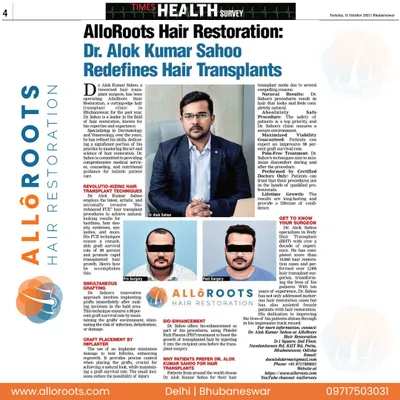 I was honored to be featured in the Times Health survey for my work in redefining hair transplants. This recognition reflects my commitment to using advanced techniques that prioritize natural results, patient safety, and long-term graft viability.