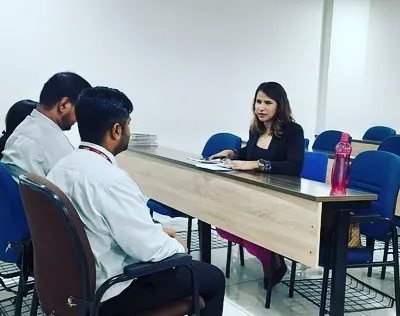 A typical one on one coaching session where I conduct a personal interview as part of a finishing school program. I provide direct feedback to help PGDM students prepare for the corporate world.