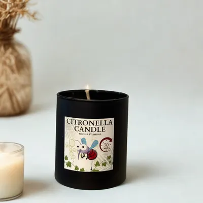 I am here with the best candle to shoo mosquitoes away. My Citronella candle is a top seller, smells great, and actually works to help you sleep in bliss.