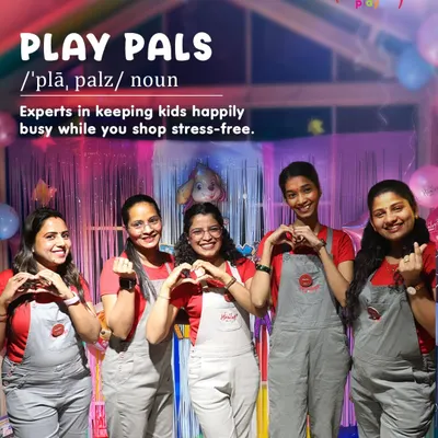 Meet my Play Pals, the experts in keeping kids happily busy while you shop stress-free. They are your little one's new best friends, ensuring a fun, gentle, and watchful eye over all the fun.