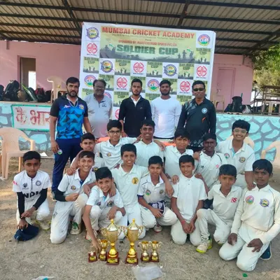 The Mumbai Cricket Academy team after winning the Soldier Cup 2024 series. A fantastic team effort to win two out of three matches.