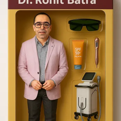 While we take our science very seriously, we also like to have a little fun. This image captures the essence of our approach: combining expert knowledge with the best tools, like advanced lasers and proper sun protection, to be your personal skincare superhero.