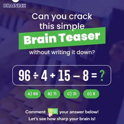 Here’s a quick brain teaser to test your mental math abilities. Can you solve this multi-step problem without writing anything down? This is the kind of quick thinking we train our students to master.