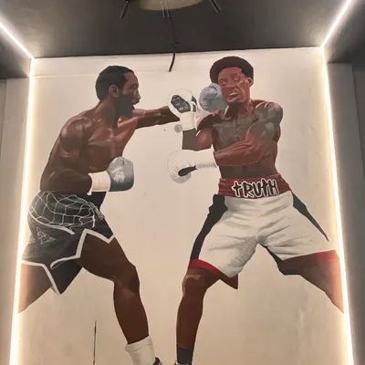 This mural in my gym of Crawford vs. Spence isn't just decoration. It's a reminder of the level of greatness we are all striving for. Champions Corner 2.0 is coming.