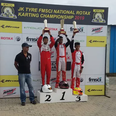 A remarkable 1-2-3 finish for our team in the JK Tyre FMSCI National Rotax Karting Championship. This podium lockout is a clear demonstration of our team's superior preparation and our drivers' exceptional talent.
