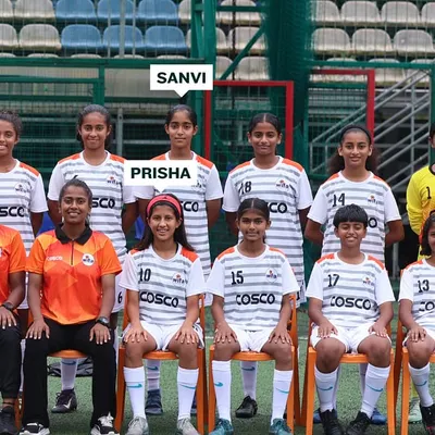 Our U14 team, featuring four players selected to represent Team Maharashtra at the Sub-Junior Girls' Nationals. We build players for the big stage.