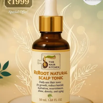 My ReRoot Natural Scalp Tonic is your secret weapon for achieving scalp goals. It's scientifically formulated to boost hair growth, significantly reduce hair fall, and add shine and density from the root.