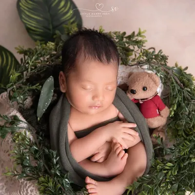 Wrapped in olive green and nestled in a wreath of eucalyptus. This simple, nature-inspired setup uses earthy tones to create a calm and organic feel.