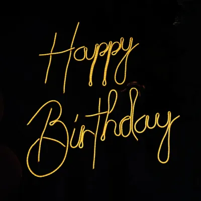 A classic "Happy Birthday" neon sign in warm white. This versatile sign can be added to almost any decor setup to add a stylish and modern glow.