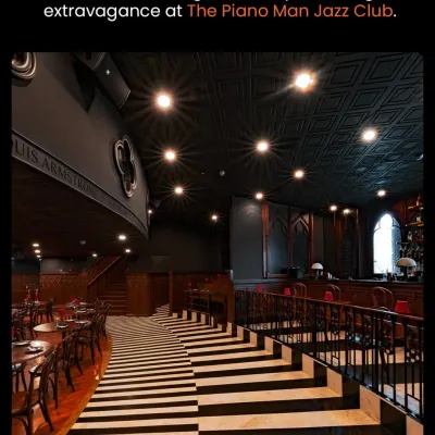Welcome to The Piano Man Jazz Club, one of our signature venues. The dramatic, elegant architecture and intimate seating create the perfect stage for our gourmet cinema experiences, where the setting is as much a part of the story as the film itself.