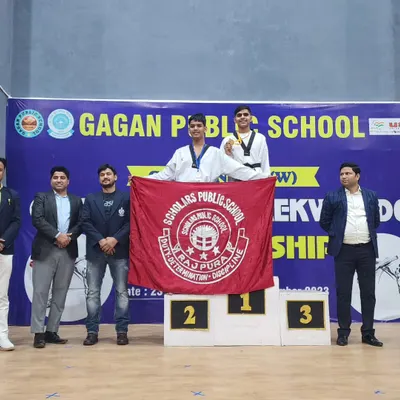 A national champion on the podium. My student, Anshul Tanwar, after winning the Gold Medal at the CBSE National Taekwondo Championship 2023.