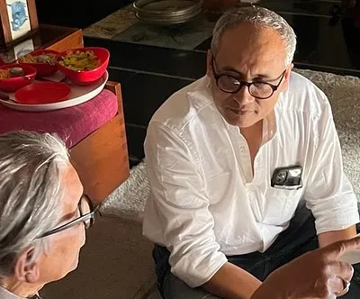A cherished moment sharing our work with the late B.V. Doshi, a mentor and an immense source of inspiration. These conversations, full of learning and encouragement, are invaluable to my growth as an architect.
