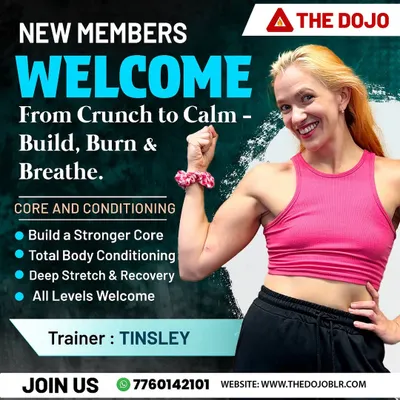 Meet our strength and conditioning coach, Tinsley. Her classes focus on building a stronger core, improving total body conditioning, and aiding in recovery, which are all essential for a powerful martial artist.