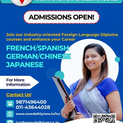 Our admissions poster details the Foreign Language Diploma courses available at the Institute for Career Studies. We provide structured learning in French, Spanish, German, Chinese, and Japanese to equip you with valuable linguistic skills for the global job market.
