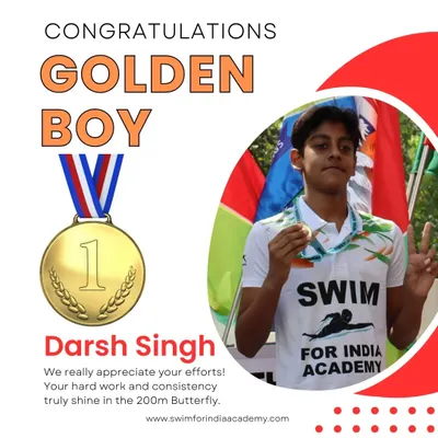 Darsh Singh is our golden boy, winning the 200m Butterfly at the CBSE Swimming Competition. His dedication to this challenging stroke is truly inspiring.