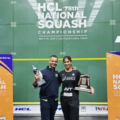 This one is special. Celebrating with Joshna Chinappa after she won her 19th National Squash title. Our team worked tirelessly to manage her injuries and fitness, and this victory is a testament to our collaborative effort.